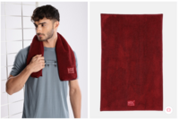 HRX by Hrithik Roshan Unisex Burgundy Solid Face Towel