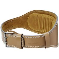 6 Inch Wide Padded Weight Lifting Belt (Large, Tan)