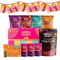 Open Secret Snacks Gifts Hamper I Nuts Combo, Dark Chocolate, Brownies, Cookies Biscuits, Lights Lantern, Card I Dry-Fruits, Healthy Snacks | Premium Snacks Combo