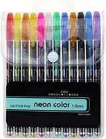 FunBlast Glitter Pen Set, Pack of 12 Glitter Pen, Neon Color Pen Set - Color Gel Pen Set, Glitter, Metallic, Neon Pen Set for Kids Suitable for Sketching Painting Drawing (12 Pcs)