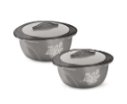 FLAIR Delight Insulated Casserole 1500 ML, 2000 ML Gray Color Pack of 2 Serve Casserole Set  (3500 ml)