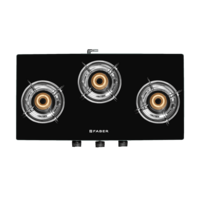 Lowest - Faber Marvel 3 Burner Glass Gas Stove (Scratch Resistant, 106.0661.472, Black)