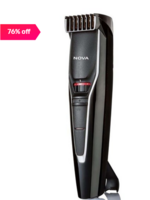 Nova NHT 1091 Pro Cordless Trimmer - 45 Min Runtime (Black)