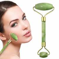 KENDRICK Smooth Facial Roller & Massager Natural Massage Jade Stone for Face Eye Neck Foot Massage Tool, Green