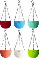 AGAMI 6" Woven Design Hanging Euro Basket For Indoor and Outdoor with Chain Plant Container Set