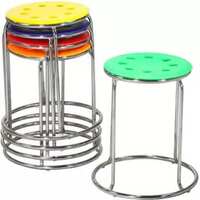 Trends Set Of 5 Round Stool for Kitchen, Cafeteri, Office, Makeup Stool Plastic Bar Stool . Take very space when not in use.
