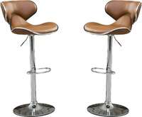 Oakcraft Stallion Cushioned Leatherette Upholstery Airlift Adjustable Swivel Solid Wood Bar Stool