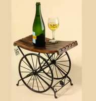 wood craft india Armaan Saifi Beautiful Antique Look Handmade Wooden Stool Wheel Shaped Solid Wood Bar Stool