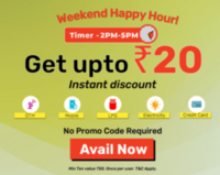 Bajaj Finserv | Get 5% upto Rs.20 instant discount on bill/ recharge payment of min Rs.50 (valid from 2pm to 5pm)