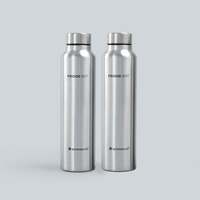 Wonderchef Fridge-Bot 1000ml (Pack Of 2) Stainless Steel Single Wall Water Bottle