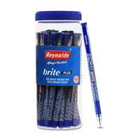 Reynolds Brite PLUS 25 CT JAR - BLUE I Lightweight Ball Pen With Comfortable Grip for Extra Smooth Writing