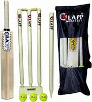 Klapp Popular Willow Cricket Kit With Three Ball, Four Wicket For Boys And Youth (Bat Size:3 ; Off White) 