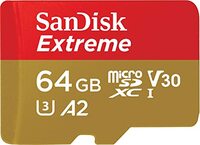 SanDisk Extreme microSD UHS I Card 64GB for 4K Video on Smartphones,Action Cams 170MB/s Read,80MB/s Write