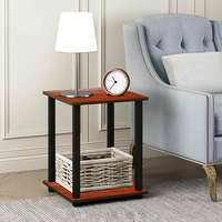 Acco & Deco 2 Tier Wooden Multipurpose Turn-n-Tube Engineered Wood End Table Beside Sofa Side Table