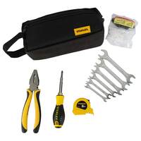 STANLEY LCTL-KIT1 All-in-One Basic Tool Kit (74-Pieces) for Home & DIY Use - Includes Spanners, Pliers, Hammer, Screw Driver, Measurement Tape, Storage Pouch, Screws & Dowel Plugs, 6 Months Warranty
