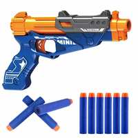 Popsugar Spongy Storm Manual Soft Dart Gun with Suction Cup Darts, Blue, 5 Pcs Soft Darts/ 5Pcs Suction Cup Darts,Blue