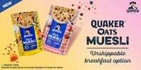 Buy Quaker Oats Muesli & Get Assured Rs. 100/- Swiggy / BMS / Uber Voucher