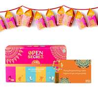 Open Secret Snack Gifts Hamper Box| Assorted Chocolate Cookies Biscuits, Decor Lights Lantern, Card| Healthy Snacks Combo 