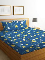 BSB HOME® 100% Microfiber 220 TC Flower Printed King Size Bedsheet with 2 Pillow Covers, (90 x 100 Inches, Light Purple and White) on Amazon