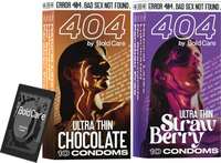 Bold Care 404 Ultra Thin Chocolate Flavored Condoms + Ultra Thin Strawberry Flavored Condom  (Set of 2, 20 Sheets)