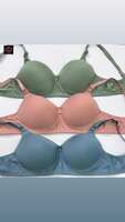 sashu  Pack of 3 Women T-Shirt Lightly Padded Bra  (Green, Blue, Pink)