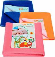 Oyo Baby Cotton Baby Bed Protecting Mat  (Salmon Rose, Royal Blue, Peach, Small, Pack of 3)