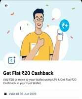 Add 200 and Get 20 in paytm fuel wallet 9 time