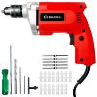 BUILDSKILL BED1100REDC1 10MM Impact Drill Machine Combo With Drill Bits, Screwdriver, Chuck Key, Powerful Motor, 350W,2800RPM,Dual Mode Switch, Variable Speed For Drilling Wood, Steel & Masonry (Red)