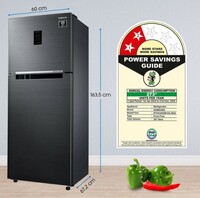 Samsung 301 L 2 Star Convertible 5In1, Digital Inverter Frost Free Double Door Refrigerator (RT34C4522B1/HL, Black Matt)