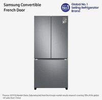 Samsung 580 L Inverter Frost-Free French Door Side-By-Side Refrigerator (Rf57A5032S9/Tl, Refined Inox, Convertible, Silver 2023 Model)