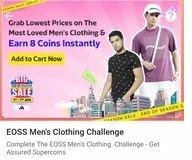 Flipkart EOSS Men's Clothing Challenge Win 8 Supercoin 