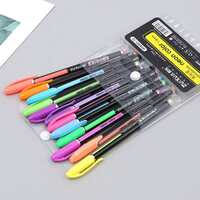 12Pcs Neon Color Set Neon Metallic Fluorescence Highlighter Pastel Gel Pen For Art Sketch Doodle Painting Drawing Kids Gift