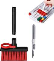 SWAPKART 5-in-1 Cleaning Soft Brush Keyboard Cleaner, Multi-Function Computer Tools Kit Corner Gap Duster Key-Cap Puller for Bluetooth Earphones, Laptop Air-pods & Pro Camera Lens (Random Colour)