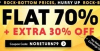 Myntra Flat 70% off + Extra 30% off ( No Returns Available )