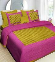 RajasthaniKart 104 TC Cotton Double Printed Flat Bedsheet on Flipkart

