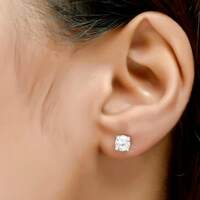 GJH Sterling Silver Stud Earrings for Girls and Womens Zircon Sterling Silver Stud Earring on Flipkart
