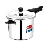 Pigeon by Stovekraft Elite Sine 3 L Tri-Ply Body Outer Lid Pressure Cooker Induction and Gas Stove Compatible That Distributes Heat Evenly for Uniform Cooking (Stainless Steel, Silver)