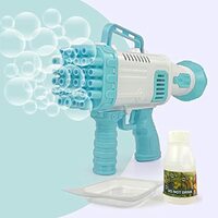NHR 32 Hole Large Electric Bubbles Gun for Toddlers Toys,Gatling Bubble Machine Outdoor & Indoor Toys for Boys & Girls I Bubble Gun for Kids (3+ Years, Blue) 