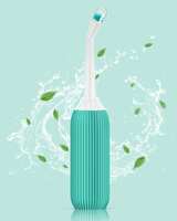 ELECTOMANIA ® Plastic Retractable Handheld Bidet Portable of Antislip, Bidet Angled Nozzle Spray with Travel Bag (Green, 500ML)