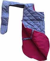 Best Dogista Winter Dog Coat Jacket with Heavy Fur Ultra Warm Wind & Water Proof in Quilted Stitch Line Grey 22 Inch Large