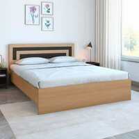 @Home by nilkamal Cyril Engineered Wood Queen Bed (Finish Color - Urban Teak, Delivery Condition - Knock Down)