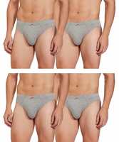 Longies Men's Cotton Regular Briefs , M size. Colour: GreyMel 