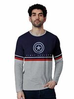 The Souled Store Captain America: The First Avenger Mens and Boys Graphic Printed Cotton Full Sleeve T-Shirts Multi-Colored on Amazon