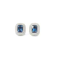 Miss Jo Sterling Silver | A Shinning Emerald Shape Stud Earrings [Rs.150 Coupon]