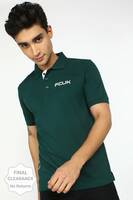French Connection Solid Men Polo Neck Green T-Shirt on Flipkart
