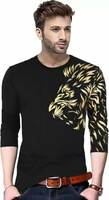 Take a look at this DENIM ART FASHIONS Animal Print Men Round Neck Black T-Shirt on Flipkart