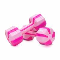 FitBox Sports Exclusive Blend Dumbbells 2kg Anti Slip Anti Rolling Dumbbells Set (1kg x 2) Snow/Pink