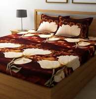 Yugam 144 TC Polycotton King Floral Flat Bedsheet on Flipkart
