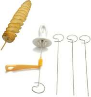 Satyam Kraft 1 Set Spiral Potato Cutter,Tornado Potato Spiral Cutter Slicer Chips 4 Spits Tower Making Twist Shredder Potato Slicer on Flipkart
