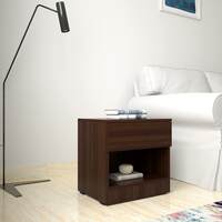 Solimo Iterum Engineered Wood Bedside Table (Dark Elm Finish)